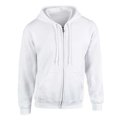 White hoodie with zipper