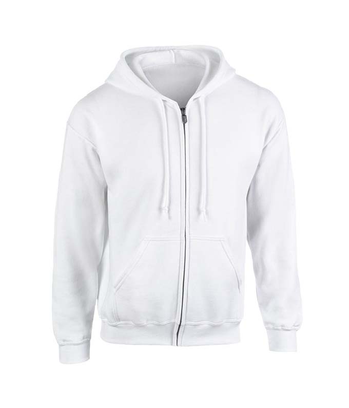 White hoodie with zipper