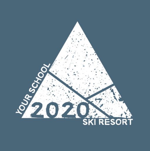 Ski trip logo triangle snow mountain